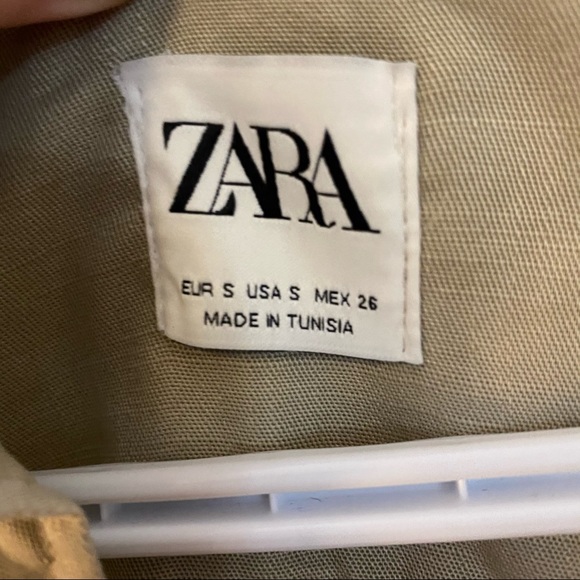 Zara linen shirt size S color khaki/tan - Picture 7 of 7